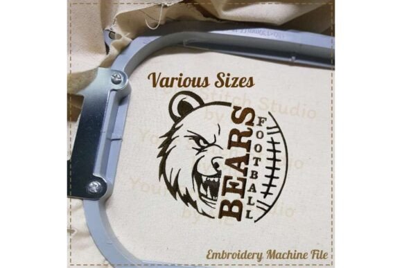 Bears Football Embroidery Design