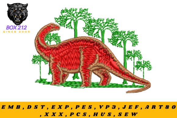 Dinosaur Battle Digital Embroidery Design