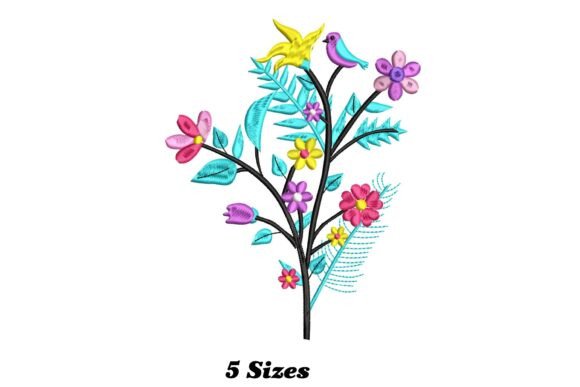 Floral Branch Embroidery Design