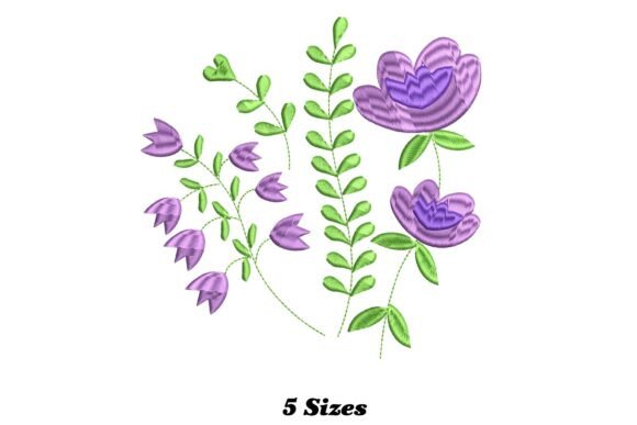 Flower Branch Embroidery Design