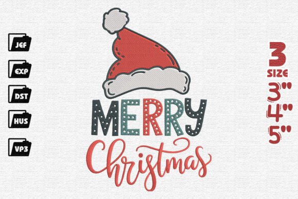 Ho Ho Ho Merry Christmas Embroidery