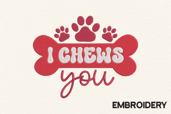 I Chews You Valentine Embroidery Design