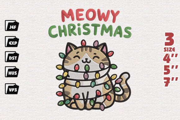 Kitten Holidays: Cute Cat Christmas Embroidery