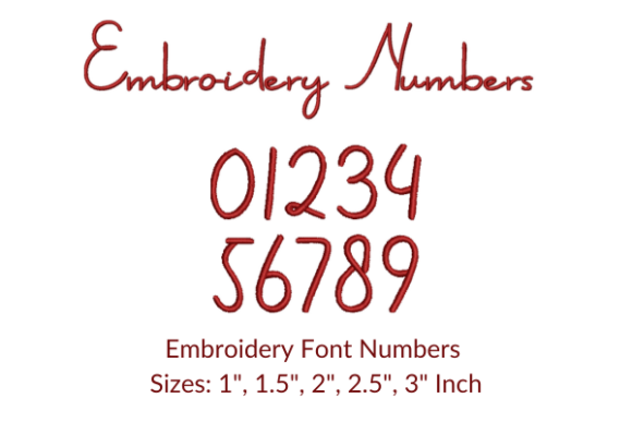 Mellati Number Embroidery Design