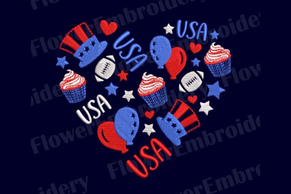 Patriotic Machine Embroidery Design