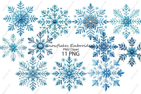 Snowflakes Embroidery PNG Clipart
