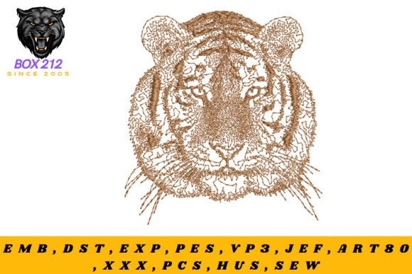 Tiger Face Digital Embroidery Design